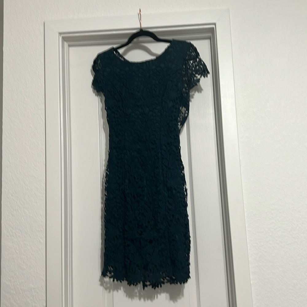 open back green mid thigh dress